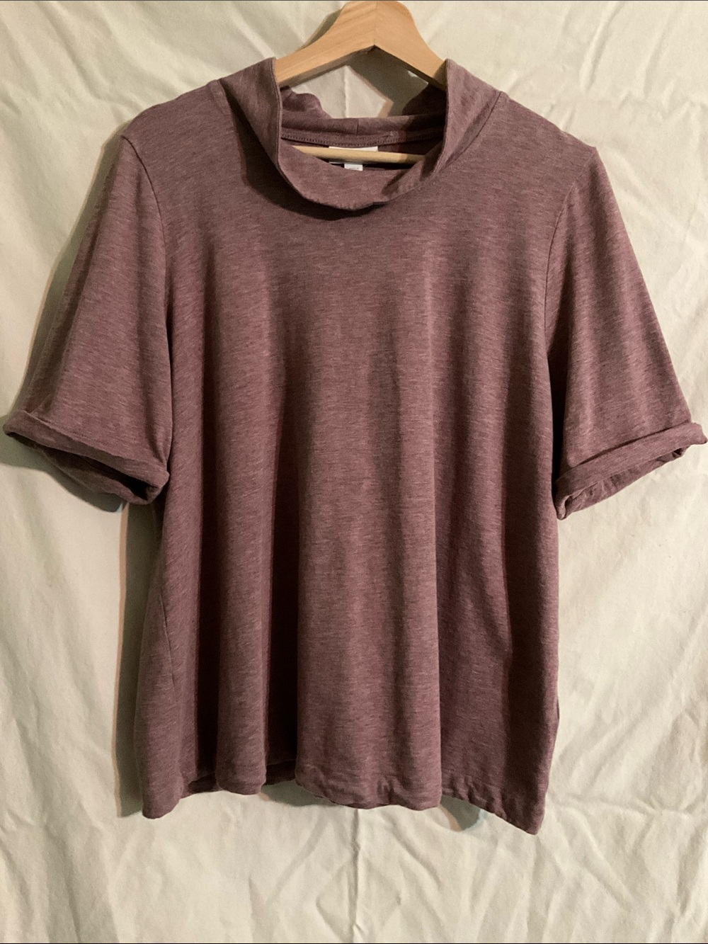 Pure Jill Women's Short Sleeve Crewneck Top in Plum Sz L